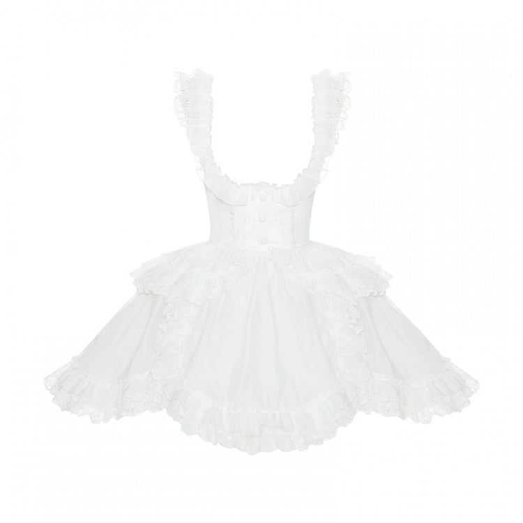 Lolita-Überkleid mit weißer Spitze und Saum