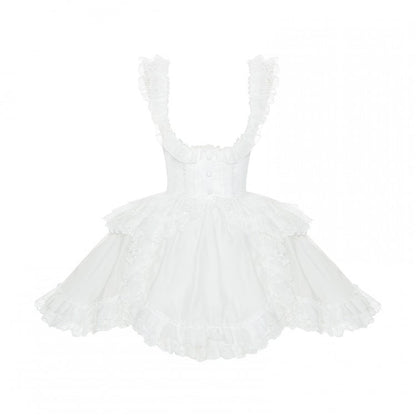 Lolita-Überkleid mit weißer Spitze und Saum