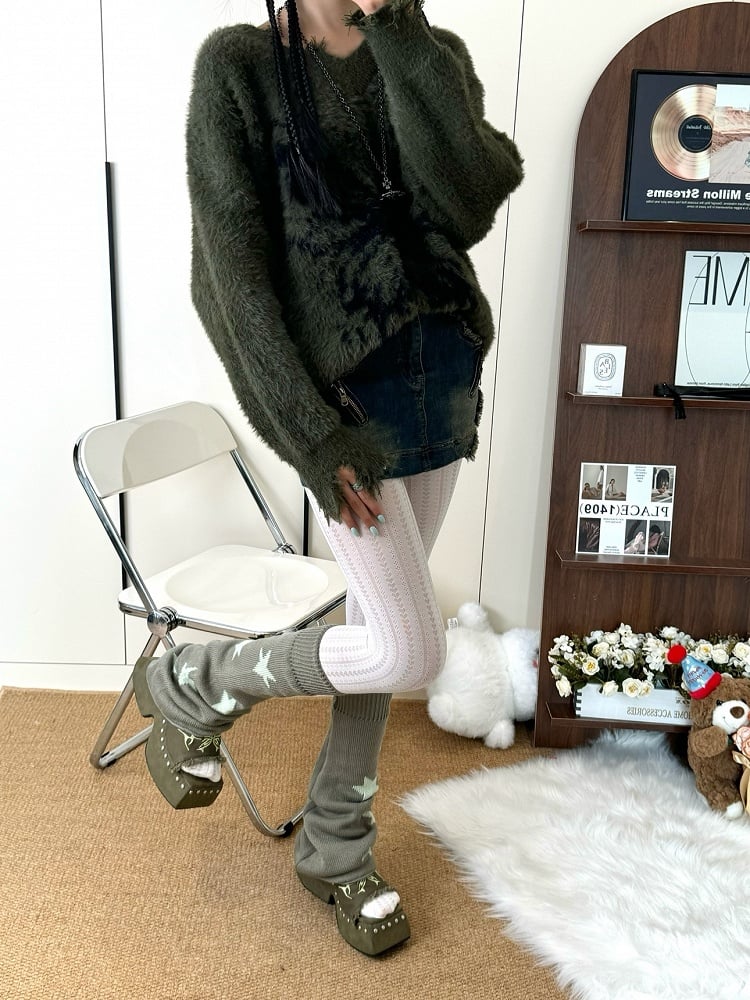 Colors Pattern Heart 5 Vertical Tights Stripe