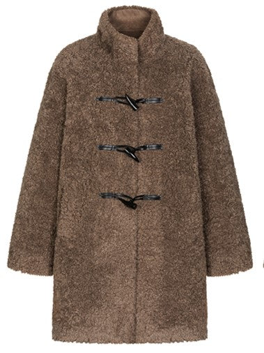 Coat with Toggle Closures Timeless Dark Gray Fleece