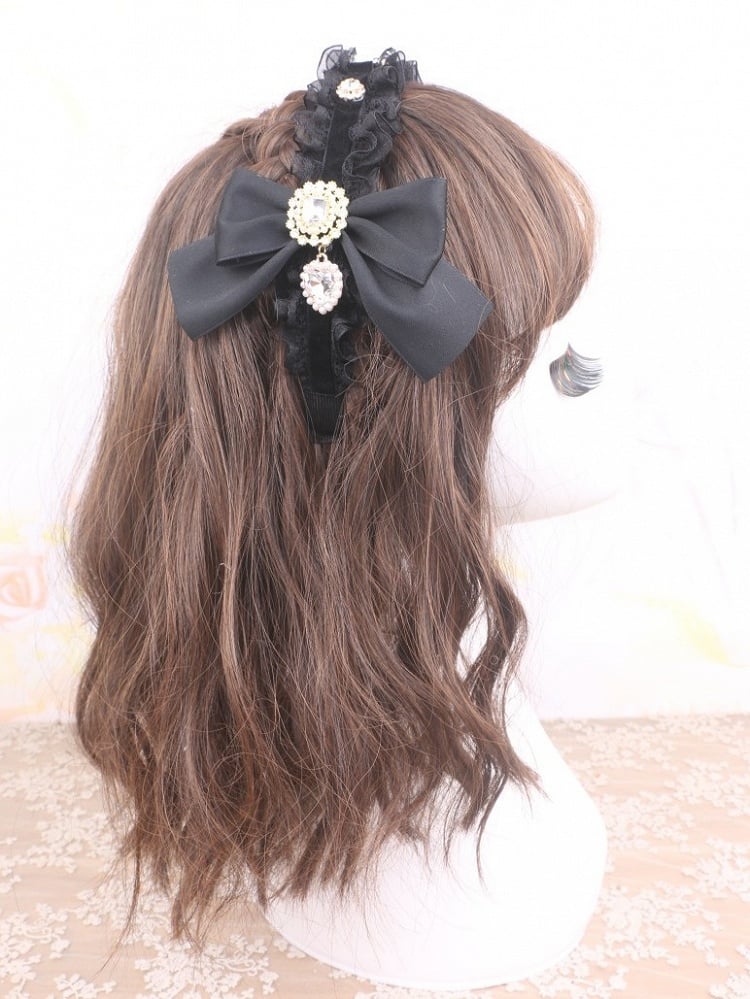 4 options KC Nœud papillon en dentelle Kei Couleur Strass Jirai