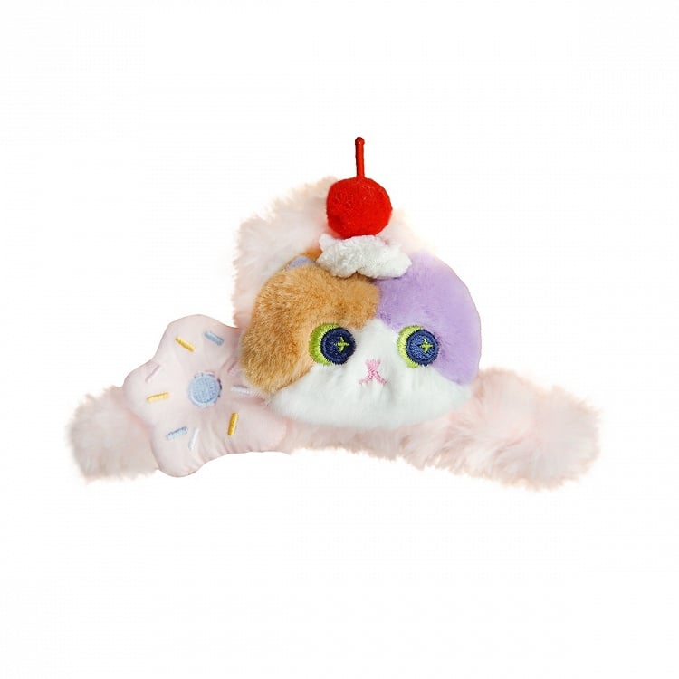 Pink/Blue/Brown Cute Cat Claw Clip