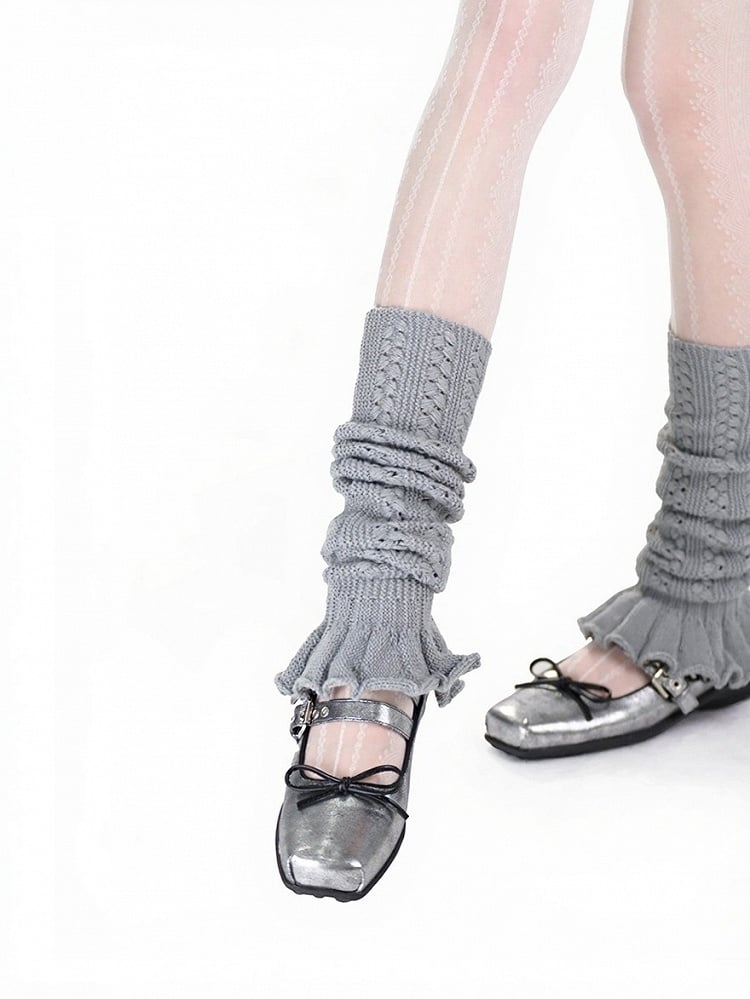 Knit Solid Ruffled Cuff Leg Warmers in 4 Colors - ModaSwings
