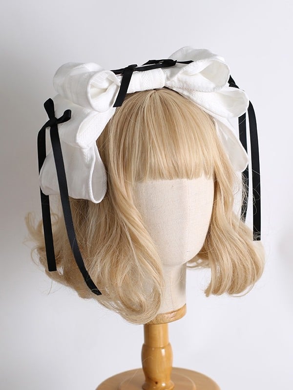 Maid Lolita BlackWhite Bowknot KC