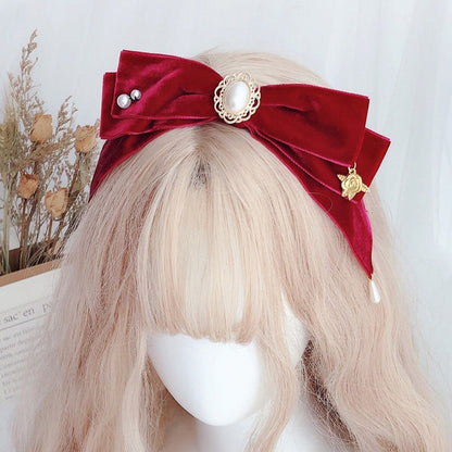 Red KC Hood Riding Little Beaded Decorated Vibes Bowknot