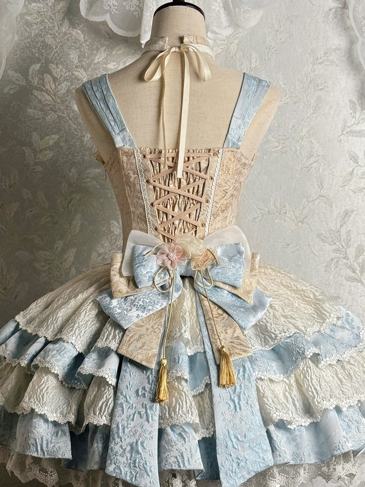 ブルー/パープルピンクのリボンビッグ