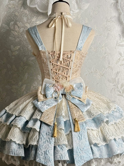 ブルー/パープルピンクのリボンビッグ