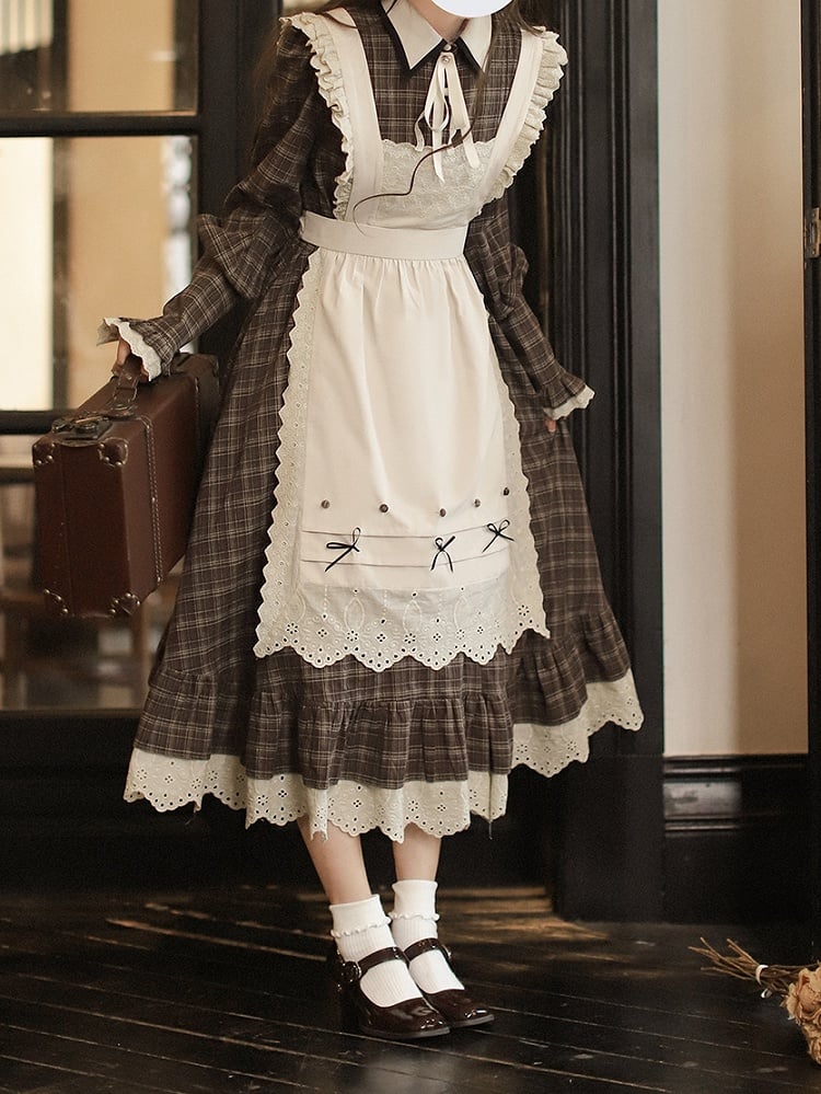 Lace Apron Decoration Bowknot Trim with Beige