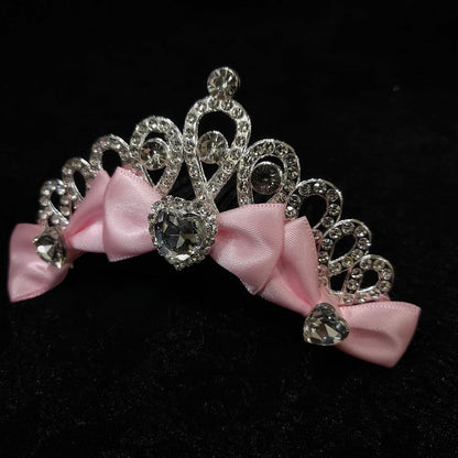 Crown Heart Decorated Details Pink/Purple/Rose Rhinestone Bowknot Pink