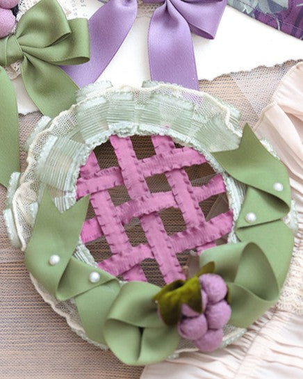 Design Purple Hat Green Grape with Sweet Woven Lolita Accents Mini