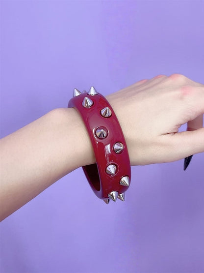 Y2K Black/White/Red/Pink/Transparent Studs Bracelet Punk