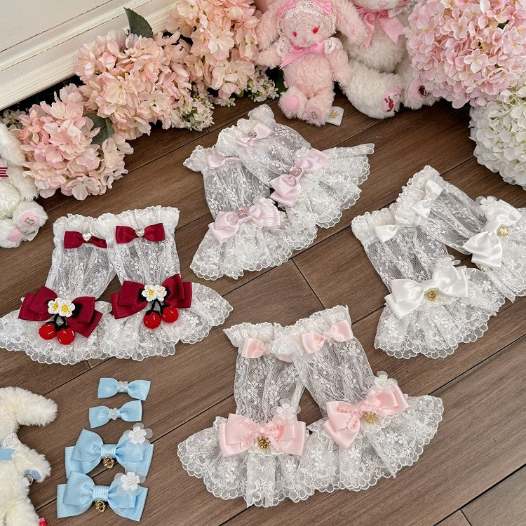 Spitzen-Handgelenkoptionen, 8 Manschetten, Schleifendetails