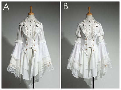 Ouji All Weste Bell White Shirt Tail - Lang + Gothic Set Fashion Lolita Ärmel