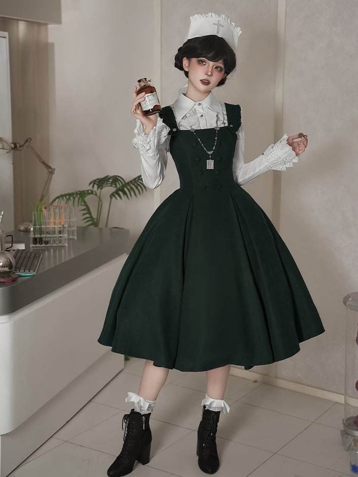 Dress Tentacles Lolita Gothic with Dark Green Detachable