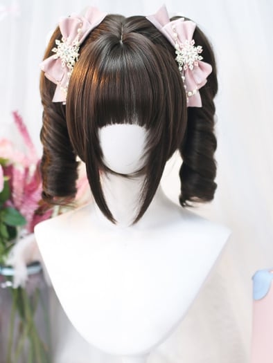 Klaue, gewellter Bob-Pferdeschwanz, 25 cm, Tee/Braun/Blond, Schnitt + Doppelclips, schwarz, 25–30 cm, Perücke