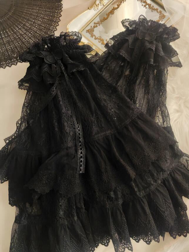 ブラックレースベルスリーブ