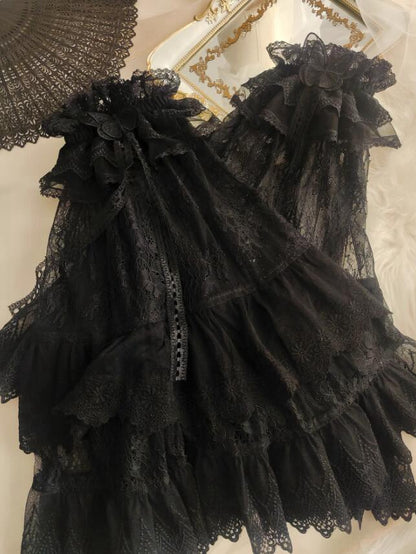 ブラックレースベルスリーブ