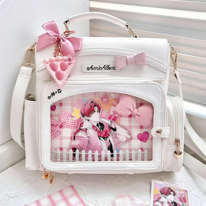 With And Detail Display Transparent Ita Bow Bag Window 2-Way White