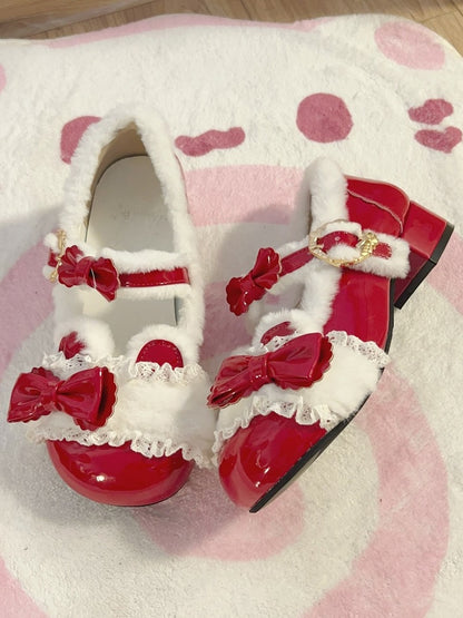 Accents Lolita Low Ear Bear Wine Closure with Snap Red Heels Sweet