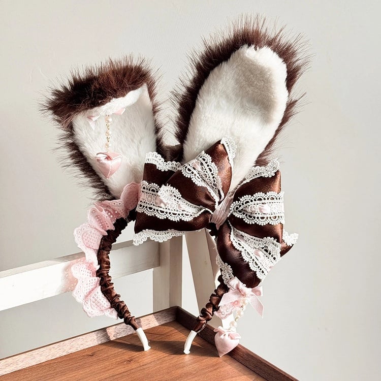 (With Set KC Accents) Chocolate-Themed Furry Ear Lolita