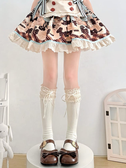 Ribbon Colors Socks Calf Lace - 5