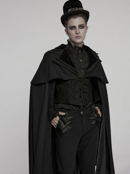 Retro Black Cloak-Jacket Men's Goth