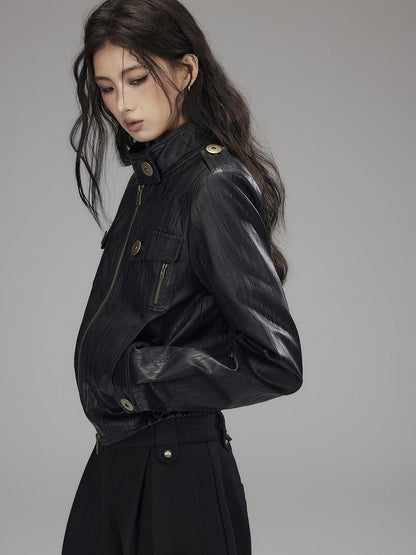 Cinching Waist Long Top Punk Sleeve Black style - Cargo