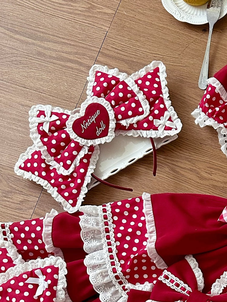 Red Pattern KC Polka Bowknot Dots
