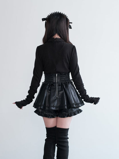 Top Jirai Black Neck Square Choker-Integrated Kei