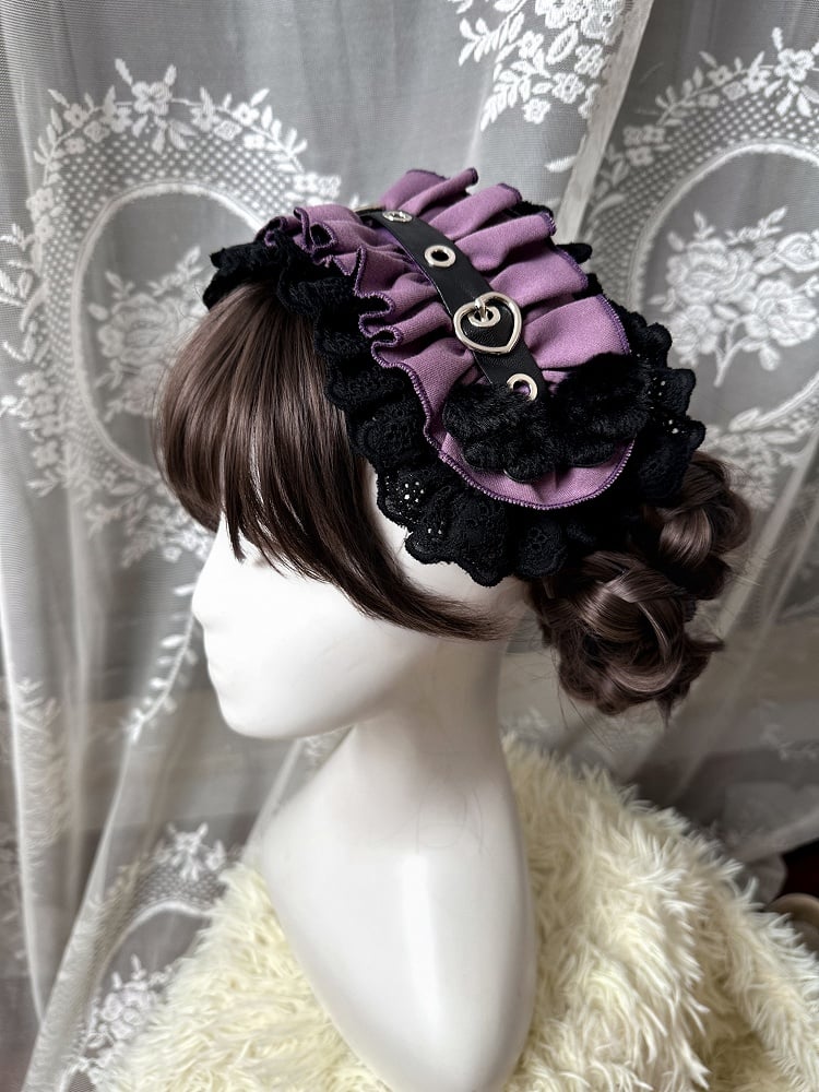 Buckle Hairband Light Heart Blue / Purple Red Ruffle Kaiwai Tenshi