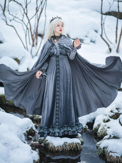 Gray Velvet Cloak