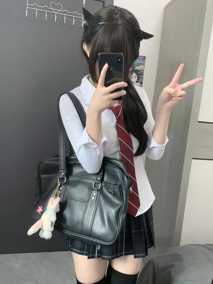 Uniform Preppy Weißes Hemd Stil JK