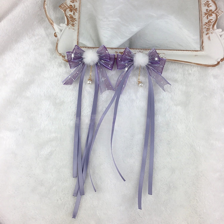 of 2 (Set Hair Starry Bow Fluffy Clips