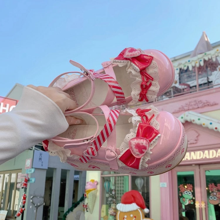 Shoes Mary Raspberry Jane Strawberry Sweet Platform Cake Pink Lolita