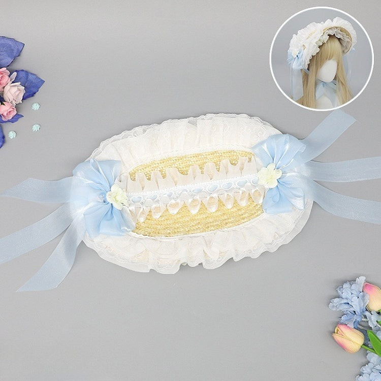 Floral Pink/Blue/Green Details Bowknot Design Gorgeous Version