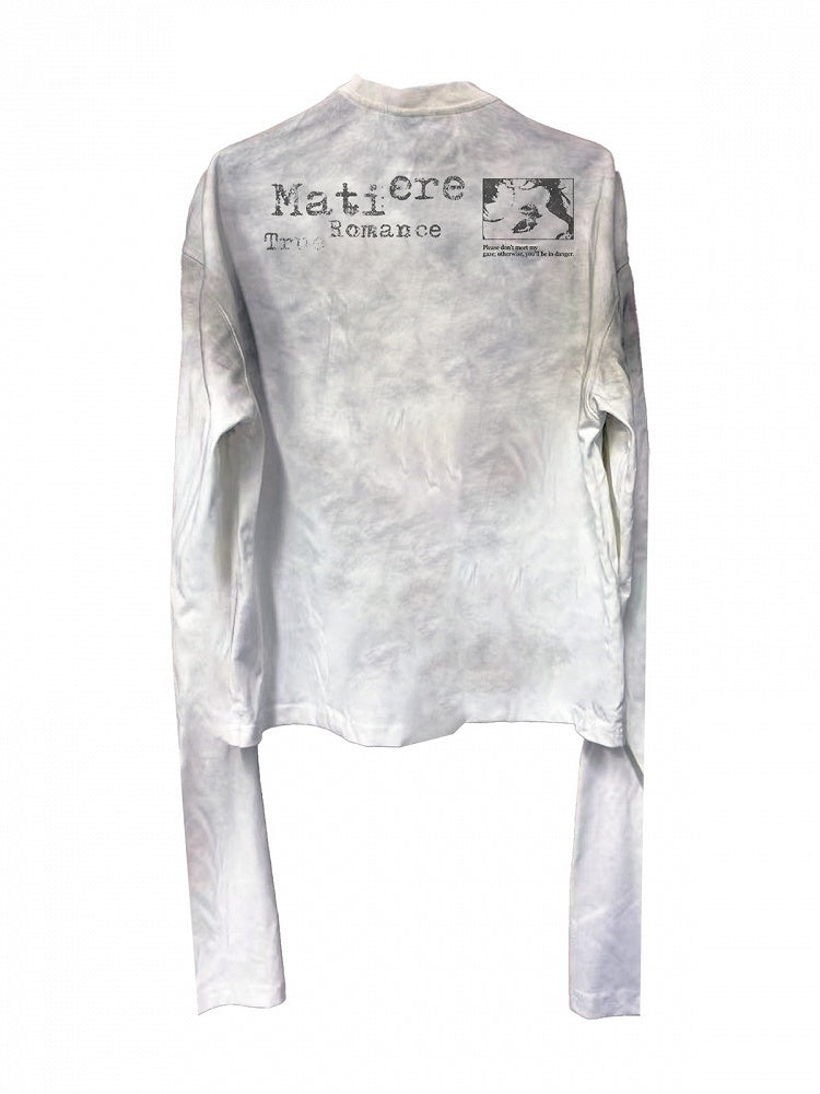 Vintage White Portrait Print Round Neck Punk Top - DETW OnLine