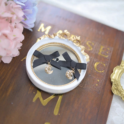 with Jirai Moon Kei Rhinestone Bowknot Hairclips and 5 Charm Colors