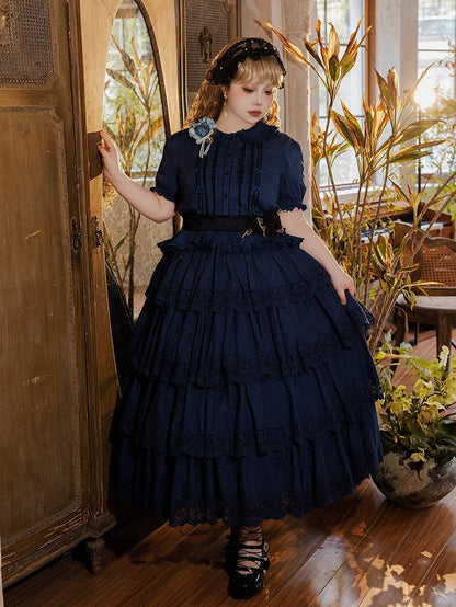 Elegant Multilayer Ruffled Floral Embroidery Skirt - Miss Point