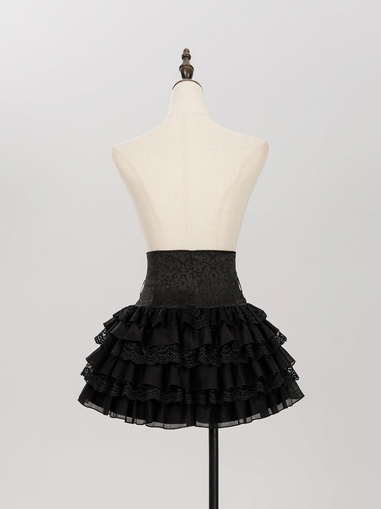 Layered Lace High-Waist Shorts with Gothic Charm - DevilInspired Exclusive Collection