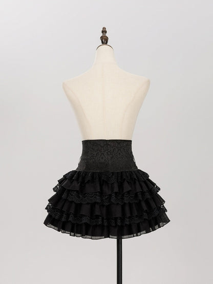 Layered Lace High-Waist Shorts with Gothic Charm - DevilInspired Exclusive Collection
