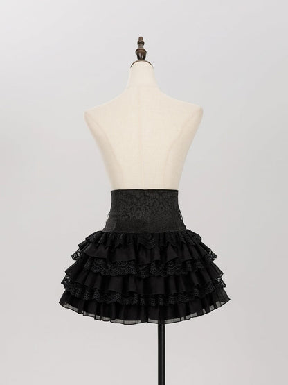 Gothic High-Waist Shorts with Lace Layers - DevilInspired Exclusive Collection
