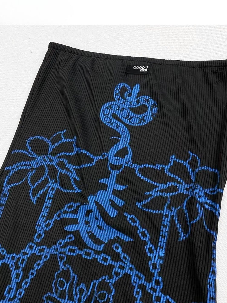 Glamorous With Sleeveless Slit Bittersweet Dress BlavkBlue Knee-high Blue Camisole