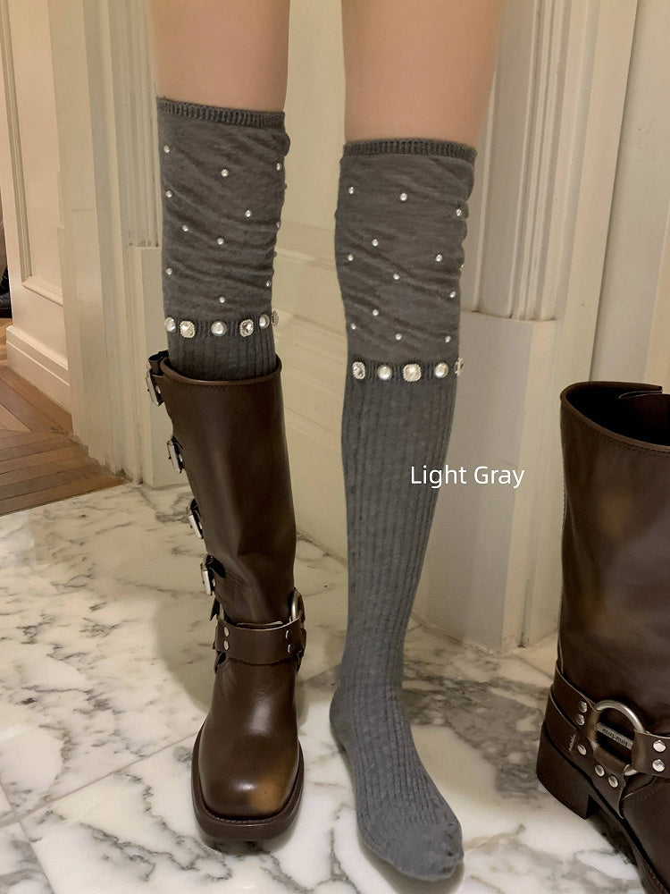 Stack with Rhinestone Colors Bead Five Accents and Over-the-Knee