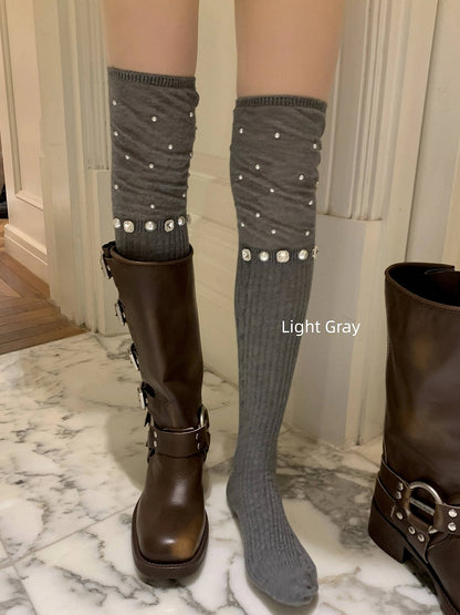 Stack with Rhinestone Colors Bead Five Accents and Over-the-Knee