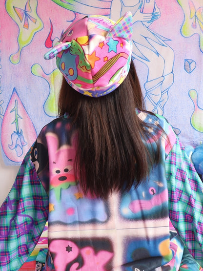 Print Hat Cat Ears Cartoon Y2K Options 3