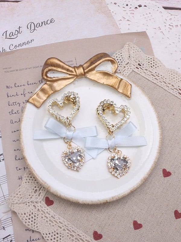 Rhinestone Kei Jirai Bowknot Color Hairclip Heart Options 5