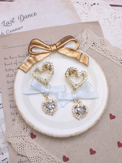 Rhinestone Kei Jirai Bowknot Color Hairclip Heart Options 5
