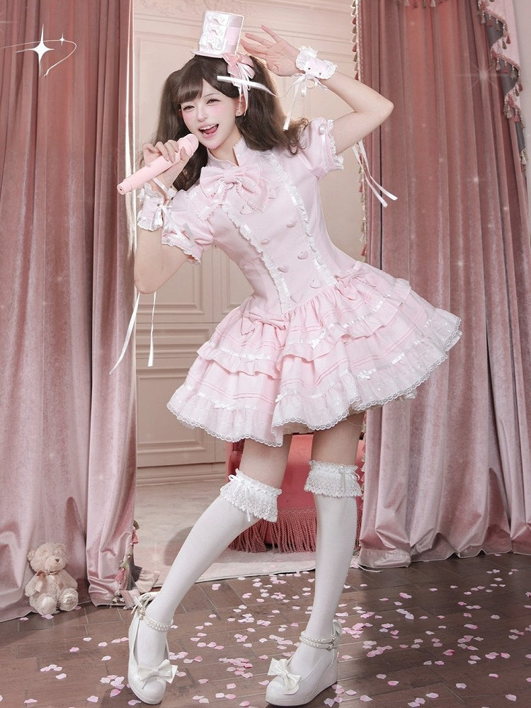 Pink Lace Wrist Cuffs Accessory - Cat Cake