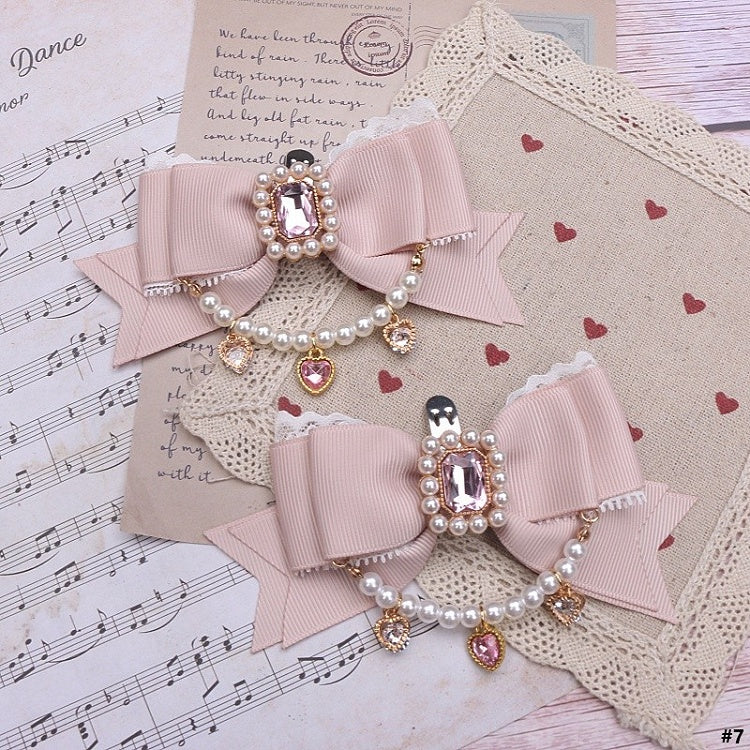 Options Jirai Shoe 8 Pearl Chain Large Bowknot in Clips Color Kei Size