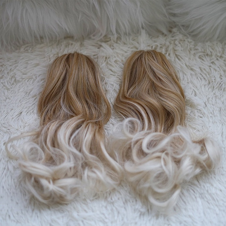 Light Blonde Ombre Wavy Ponytail Claw Clips